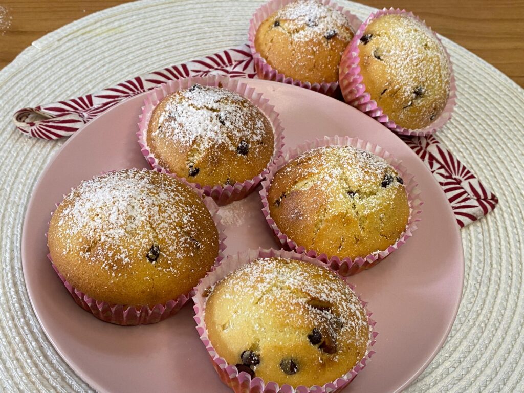 Muffin senza glutine con gocce di cioccolato